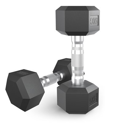 Гантель гексагональная UNIX Fit обрезиненная 5 кг, 2 шт. msk25 unt_DBHEX5x2 - фото 3845609