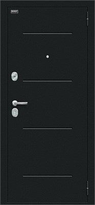 Дверь входная  205*96 Bravo R Лайн, Букле черное/Cappuccino Veralinga, Левое sp2510BR_033-2075