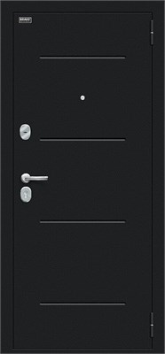 Дверь входная  205*86 Bravo R Техно, Букле черное/Snow Melinga, Правое sp2510BR_033-2179