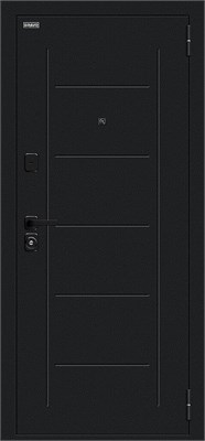 Дверь входная Bravo R Борн/SBlack, Букле черное/Bianco Melinga 205*96 Правое sp2510BR_033-2541 - фото 3855693