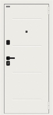 Дверь входная  205*96 Bravo R Аура/SBlack, Шагрень белая/White Silk, Правое sp2510BR_033-2617