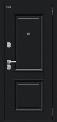 Дверь входная Bravo R Некст МФ/BChrome, Букле черное/Cappuccino Melinga 205*86 Правое sp2510BR_033-2623 - фото 3855969