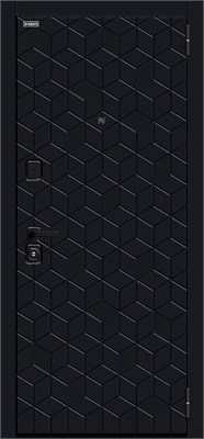 Дверь входная Bravo R Кьюб (RBE), Total Black/Super White 205*86 Левое sp2510BR_033-2238 - фото 3856079
