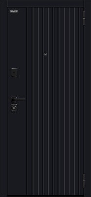 Дверь входная  205*96 Bravo R Джентл/SBlack, Black Shell/White Silk, Правое sp2510BR_033-2713