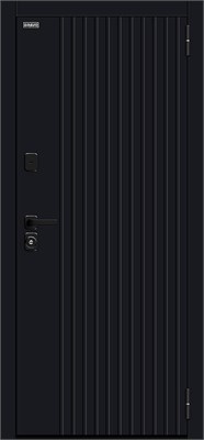 Дверь входная  205*96 Bravo R Вижн/SBlack, Black Shell/White Silk, Правое с зеркалом sp2510BR_033-2709