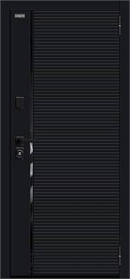 Дверь входная  205*96 Bravo R Лайнер/SBlack, Black Shell/White Silk, Правое с зеркалом sp2510BR_033-2469