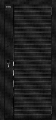 Дверь входная  205*96 Bravo R Лайнер/SBlack, Black Carbon/White Silk, Левое с зеркалом sp2510BR_033-2464