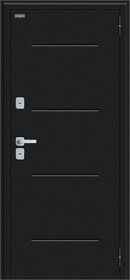 Дверь входная уличная от -45 до +40 гр С, 205*96 Bravo  Thermo Лайн/BChrome, Букле черное/Cappuccino Melinga, Левое sp2510BR_033-2648