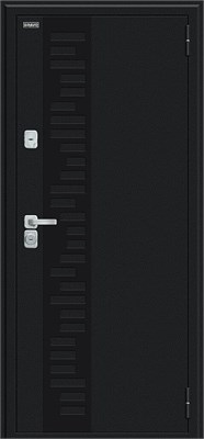 Дверь входная уличная от -45 до +40 гр С, 205*86 Bravo  Thermo Техно Д2/BChrome, Букле черное/Wenge Melinga, Левое sp2510BR_033-2658