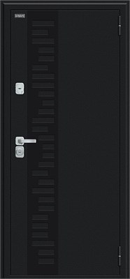 Дверь входная уличная от -45 до +40 гр С, 205*96 Bravo  Thermo Техно Декор-2, Букле черное/Snow Melinga, Правое sp2510BR_033-2300