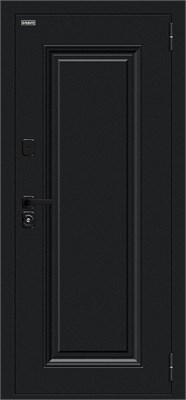 Дверь входная уличная от -45 до +40 гр С, 205*96 Bravo  Thermo Флэш МФ/SBlack, Букле черное/White Silk, Правое с зеркалом sp2510BR_033-2677