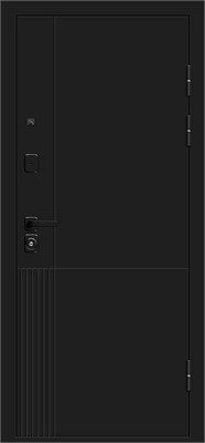 Дверь входная 205*96 Bravo  Optim Z-2 Нео Зеркало, Муар черный/Белый, Левое с зеркалом sp2510BR_033-2531