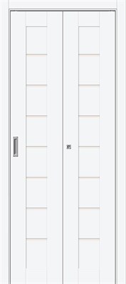 Межкомнатная складная дверь 200*40 два ДП, Браво-22, White Silk , ПЭТ sp2510BR_169-0143