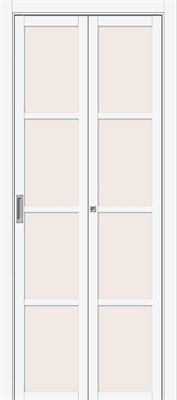 Межкомнатная складная дверь 200*35 два ДП, Твигги-11.3, White Silk / Magic Fog , ПЭТ sp2510BR_169-0363
