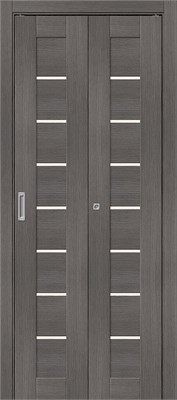 Межкомнатная складная дверь 200*35 два ДП, Браво-22, Grey Melinga / Magic Fog , Эко Шпон sp2510BR_153-1429