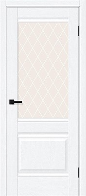 Межкомнатная дверь 200*60, Прима-3, White Silkwood / White Сrystal , ПЭТ sp2510BR_169-0989