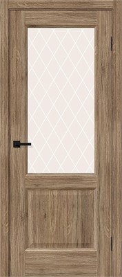 Межкомнатная дверь 200*80, Неоклассик-33, Original Oak / White Сrystal , Эко Шпон sp2510BR_153-1397
