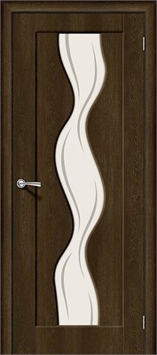 Межкомнатная дверь 200*80, Вираж-2, Dark Barnwood / Art Glass , Винил sp2510BR_146-0237