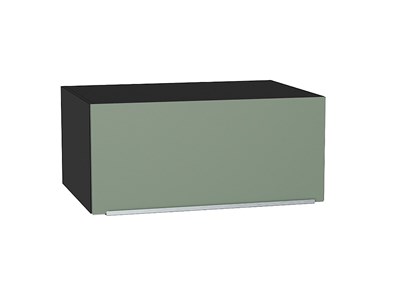 Шкаф верхний горизонтальный глубокий Фьюжн Graphite, Silky Mint, 800 В*Ш*Г 358*800*576, фасад МДФ  Silky Mint, корпус  Graphite ms2510VVT_51867