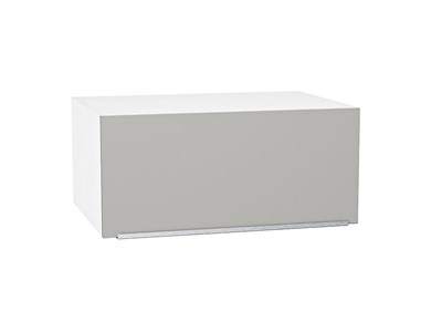 Шкаф верхний горизонтальный глубокий Фьюжн Белый, Silky Light Grey, 800 В*Ш*Г 358*800*576, фасад МДФ  Silky Light Grey, корпус  Белый ms2510VVT_66543