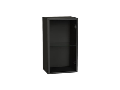 Шкаф верхний с 1-ой остекленной дверцей Graphite, Черный, 720, 400, Стекло В*Ш*Г 716*400*322, фасад Стекло  Черный, корпус  Graphite ms2510VVT_77746