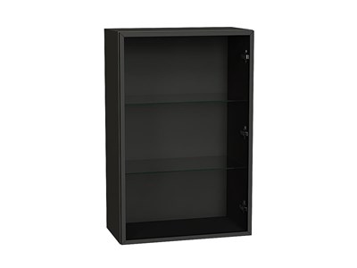 Шкаф верхний с 1-ой остекленной дверцей Graphite, Черный, 920, 600, Стекло В*Ш*Г 920*600*322, фасад Стекло  Черный, корпус  Graphite ms2510VVT_77750
