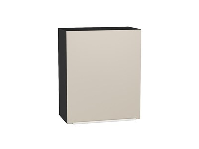 Шкаф верхний с 1-ой дверцей Фьюжн Graphite, Cream Silk, 720, 600 В*Ш*Г 716*600*320, фасад МДФ  Cream Silk, корпус  Graphite ms2510VVT_71928