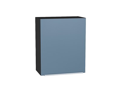 Шкаф верхний с 1-ой дверцей Фьюжн Graphite, Silky Blue, 720, 600 В*Ш*Г 716*600*320, фасад МДФ  Silky Blue, корпус  Graphite ms2510VVT_52029