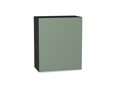 Шкаф верхний с 1-ой дверцей Фьюжн Graphite, Silky Mint, 720, 600 В*Ш*Г 716*600*320, фасад МДФ  Silky Mint, корпус  Graphite ms2510VVT_52011