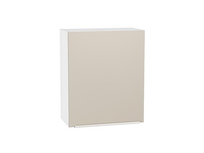 Шкаф верхний с 1-ой дверцей Фьюжн Белый, Cream Silk, 720, 600 В*Ш*Г 716*600*320, фасад МДФ  Cream Silk, корпус  Белый ms2510VVT_71896
