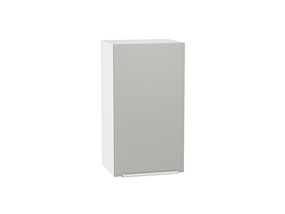Шкаф верхний с 1-ой дверцей Фьюжн Белый, Silky Light Grey, 720, 400 В*Ш*Г 716*400*320, фасад МДФ  Silky Light Grey, корпус  Белый ms2510VVT_66576