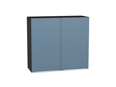 Шкаф верхний с 2-мя дверцами Фьюжн Graphite, Silky Blue, 720, 800 В*Ш*Г 716*800*320, фасад МДФ  Silky Blue, корпус  Graphite ms2510VVT_52064