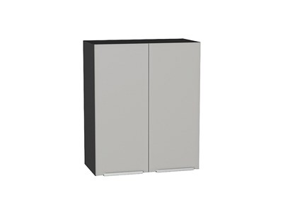 Шкаф верхний с 2-мя дверцами Фьюжн Graphite, Silky Light Grey, 720, 600 В*Ш*Г 716*600*320, фасад МДФ  Silky Light Grey, корпус  Graphite ms2510VVT_66619