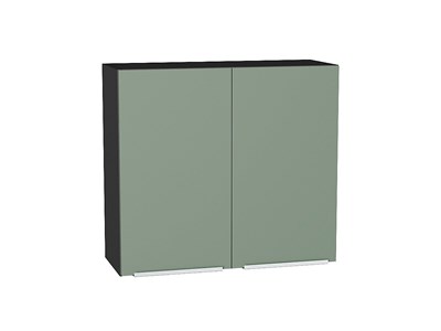 Шкаф верхний с 2-мя дверцами Фьюжн Graphite, Silky Mint, 720, 800 В*Ш*Г 716*800*320, фасад МДФ  Silky Mint, корпус  Graphite ms2510VVT_52058