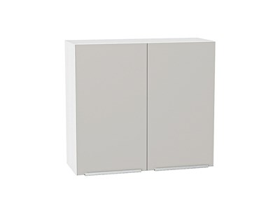 Шкаф верхний с 2-мя дверцами Фьюжн Белый, Silky Light Grey, 720, 800 В*Ш*Г 716*800*320, фасад МДФ  Silky Light Grey, корпус  Белый ms2510VVT_66611