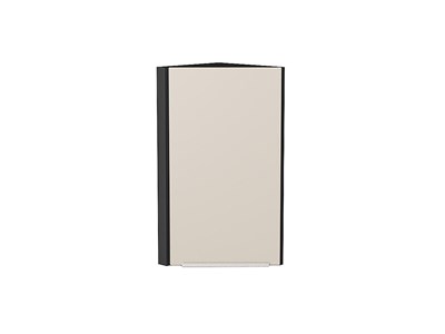 Шкаф верхний торцевой Фьюжн Graphite, Cream Silk, 720 В*Ш*Г 716*300*306, фасад МДФ  Cream Silk, корпус  Graphite ms2510VVT_71945