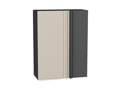 Шкаф верхний прямой угловой Фьюжн Graphite, Cream Silk, 920 В*Ш*Г 920*700*345, фасад МДФ  Cream Silk, корпус  Graphite ms2510VVT_71890