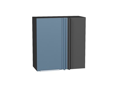 Шкаф верхний прямой угловой Фьюжн Graphite, Silky Blue, 690 В*Ш*Г 716*690*345, фасад МДФ  Silky Blue, корпус  Graphite ms2510VVT_51939