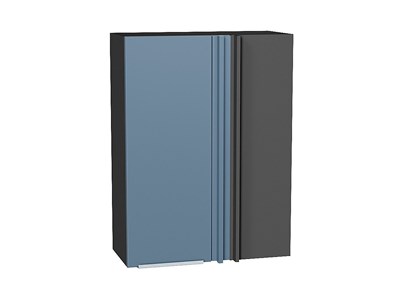 Шкаф верхний прямой угловой Фьюжн Graphite, Silky Blue, 920 В*Ш*Г 920*700*345, фасад МДФ  Silky Blue, корпус  Graphite ms2510VVT_60151