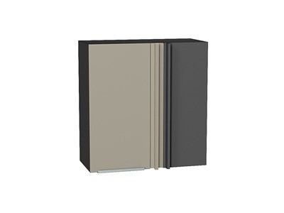 Шкаф верхний прямой угловой Фьюжн Graphite, Silky Grey, 690 В*Ш*Г 716*690*345, фасад МДФ  Silky Grey, корпус  Graphite ms2510VVT_51935