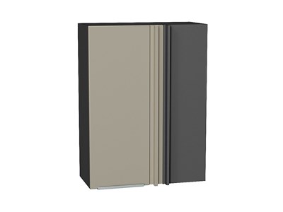 Шкаф верхний прямой угловой Фьюжн Graphite, Silky Grey, 920 В*Ш*Г 920*700*345, фасад МДФ  Silky Grey, корпус  Graphite ms2510VVT_60143
