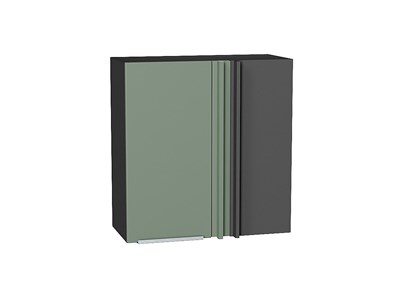 Шкаф верхний прямой угловой Фьюжн Graphite, Silky Mint, 690 В*Ш*Г 716*690*345, фасад МДФ  Silky Mint, корпус  Graphite ms2510VVT_51937