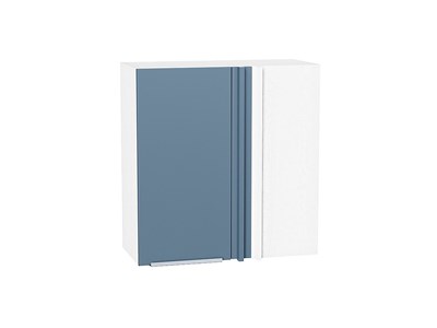Шкаф верхний прямой угловой Фьюжн Белый, Silky Blue, 720 В*Ш*Г 716*700*345, фасад МДФ  Silky Blue, корпус  Белый ms2510VVT_60148