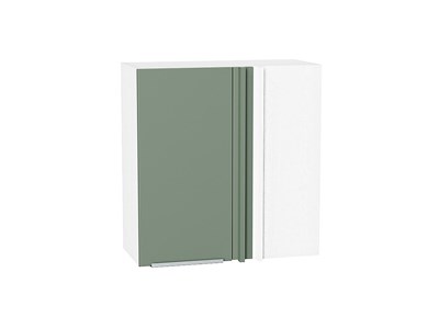 Шкаф верхний прямой угловой Фьюжн Белый, Silky Mint, 720 В*Ш*Г 716*700*345, фасад МДФ  Silky Mint, корпус  Белый ms2510VVT_60144