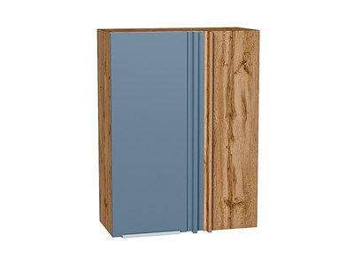 Шкаф верхний прямой угловой Фьюжн Дуб Вотан, Silky Blue, 920 В*Ш*Г 920*700*345, фасад МДФ  Silky Blue, корпус  Дуб Вотан ms2510VVT_60689