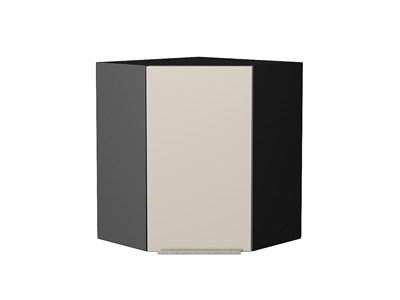 Шкаф верхний угловой Фьюжн Graphite, Cream Silk, 720 В*Ш*Г 716*600*600, фасад МДФ  Cream Silk, корпус  Graphite ms2510VVT_71949