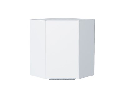Шкаф верхний угловой Фьюжн Белый, Silky White, 720 В*Ш*Г 716*600*600, фасад МДФ  Silky White, корпус  Белый ms2510VVT_52085