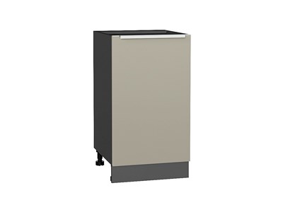 Шкаф нижний с 1-ой дверцей Фьюжн Graphite, Silky Grey, 450 В*Ш*Г 816*450*480, фасад МДФ  Silky Grey, корпус  Graphite ms2510VVT_52171