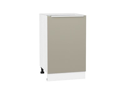 Шкаф нижний с 1-ой дверцей Фьюжн Белый, Silky Grey, 500 В*Ш*Г 816*500*480, фасад МДФ  Silky Grey, корпус  Белый ms2510VVT_52168