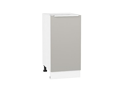 Шкаф нижний с 1-ой дверцей Фьюжн Белый, Silky Light Grey, 400 В*Ш*Г 816*400*480, фасад МДФ  Silky Light Grey, корпус  Белый ms2510VVT_66657